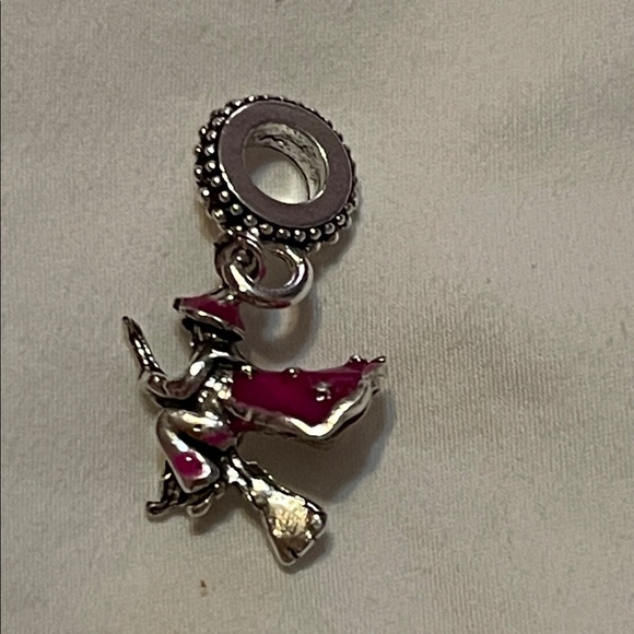 Silver Witch Charm with Red Accents - Picture 9 of 10
